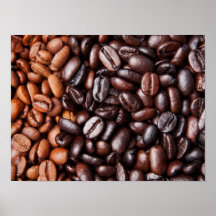 Licht u. dunkle Braten-Kaffeebohnen - kundengebund Plakatdrucke