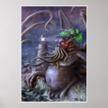 Licht von Cthulhu: Cthulhu steigt vom Meer Plakatdrucke