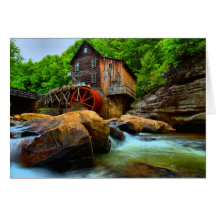 Lichtungs-Nebenfluss-Mahlgut-Mühle Grußkarte
