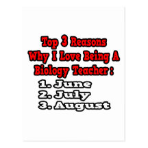 Liebe 3 Grund-I, die ein Biologie-Lehrer ist Postkarten