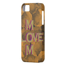 LIEBE 3D Mamma im Gold über Pfirsichfarbenreinheit iPhone 5 Etui