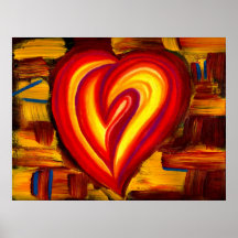 Liebe-abstraktes Herz-Öl-Pastell-Plakat