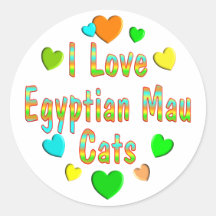 Liebe-Ägypter Mau Katzen Runder Sticker