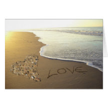 Liebe auf dem Sandy-Strand-Ufer Karte