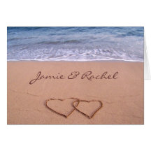 Liebe auf der Strand-Karte