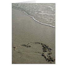 Liebe auf der Strand-Raum-Gruß-Karte