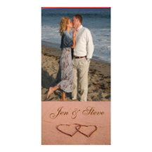 Liebe auf der Strandfotoschablone Photokartenvorlagen