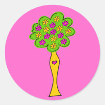 Liebe-Baum Runder Aufkleber