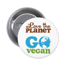 Liebe der Planet gehen vegan Anstecknadelbuttons