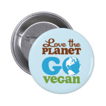 Liebe der Planet gehen vegan Buttons