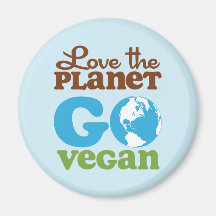 Liebe der Planet gehen vegan Kühlschrankmagnet