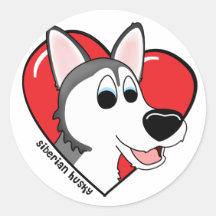 Liebe des Cartoon-I mein sibirischer Schlittenhund Sticker