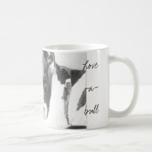 Liebe-ein-Stier Pitbull Becher im Bleistift durch  Kaffee Tasse
