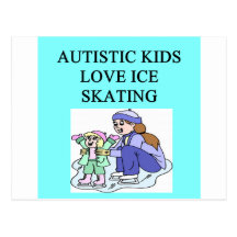 Liebe-Eis-Skaten des Autismus autistisches Kinder Postkarte