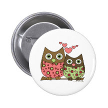 Liebe-Eulen Anstecknadelbuttons