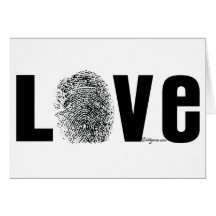 Liebe-Fingerabdruck Schwarzweiss Karte