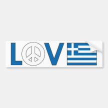 Liebe-Frieden Griechenland Autosticker