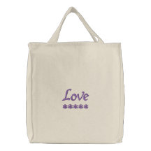 Liebe gestickte Tasche