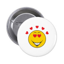 Liebe getroffener Smiley Anstecknadelbuttons