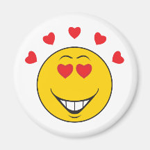 Liebe getroffener Smiley Kühlschrankmagnete