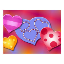 Liebe-Herzen Postkarte