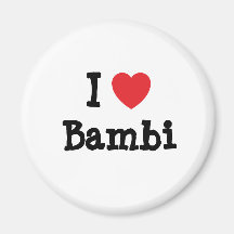 Liebe I Bambi Herz T-Shirt Kühlschrankmagnete