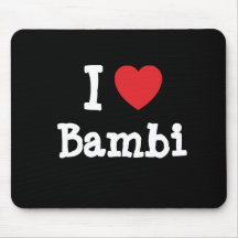 Liebe I Bambi Herz T-Shirt Mauspads