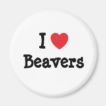 Liebe I Beavers die personalisierte Herzgewohnheit Kühlschrankmagnete
