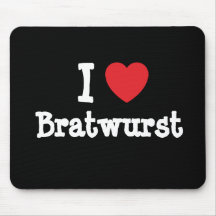 Liebe I Bratwurst-Herz T-Shirt Mousepads