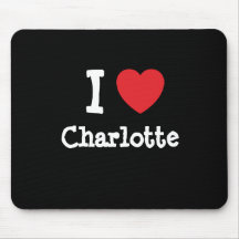 Liebe I Charlotte-Herz T-Shirt Mauspad