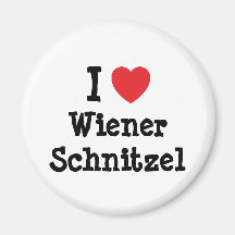Liebe I Dackelschnitzel-Herz T-Shirt Kühlschrankmagnete