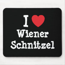Liebe I Dackelschnitzel-Herz T-Shirt Mauspad