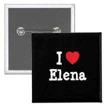 Liebe I Elena-Herz T-Shirt Anstecknadel