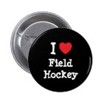 Liebe I Feld-Hockeyherzgewohnheit personalisiert Buttons