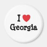 Liebe I Georgia-Herz T-Shirt Kühlschrankmagnete
