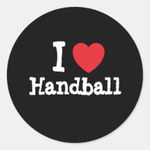 Liebe I Handball-Herzgewohnheit personalisiert Runder Sticker