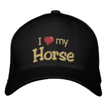 Liebe I (Herz) mein Pferd Besticktes Baseballcap