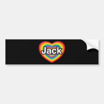 Liebe I Jack. Liebe I Sie Jack. Herz autoaufkleber