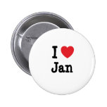 Liebe I Jan.-Herz T-Shirt Anstecknadel