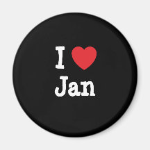 Liebe I Jan.-Herz T-Shirt Kühlschrankmagnete