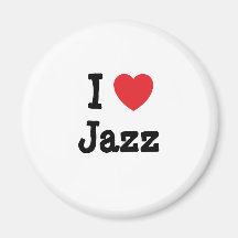 Liebe I Jazz-Herzgewohnheit personalisiert Kühlschrankmagnete