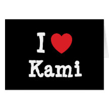 Liebe I Kami Herz T-Shirt Grußkarte