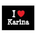 Liebe I Karina Herz T-Shirt Postkarte