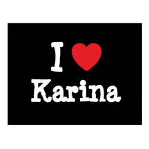 Liebe I Karina Herz T-Shirt Postkarte