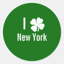Liebe I (Kleeblatt) Tag New- Yorkst. Patricks Runder Sticker