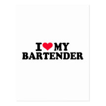 Liebe I mein Barkeeper Postkarte