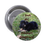 Liebe I mein Schäferhund-Welpen-Knopf Anstecknadel
