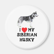 Liebe I mein sibirischer Schlittenhund Magnets