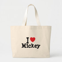 Liebe I Mickey Herz T-Shirt Tragetaschen