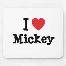Liebe I Mickey Herzgewohnheit personalisiert Mousepad
